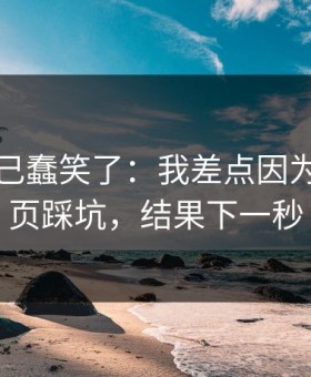 我被自己蠢笑了：我差点因为开云网页踩坑，结果下一秒