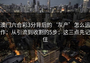 澳门六合彩3分背后的‘灰产’怎么运作：从引流到收割的5步：这三点先记住