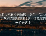 新澳门六合彩背后的‘灰产’怎么运作：从引流到收割的5步：你能做的第一步是这个