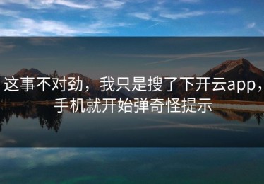 这事不对劲，我只是搜了下开云app，手机就开始弹奇怪提示